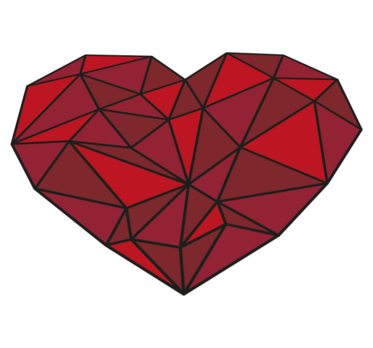 Tapis vinyle géométrique coeur à facettes - TenStickers