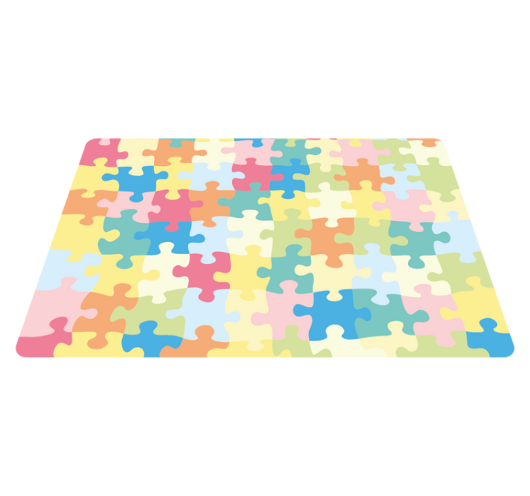 tapis vinyle pour enfants Pièces de puzzle colorées - TenStickers