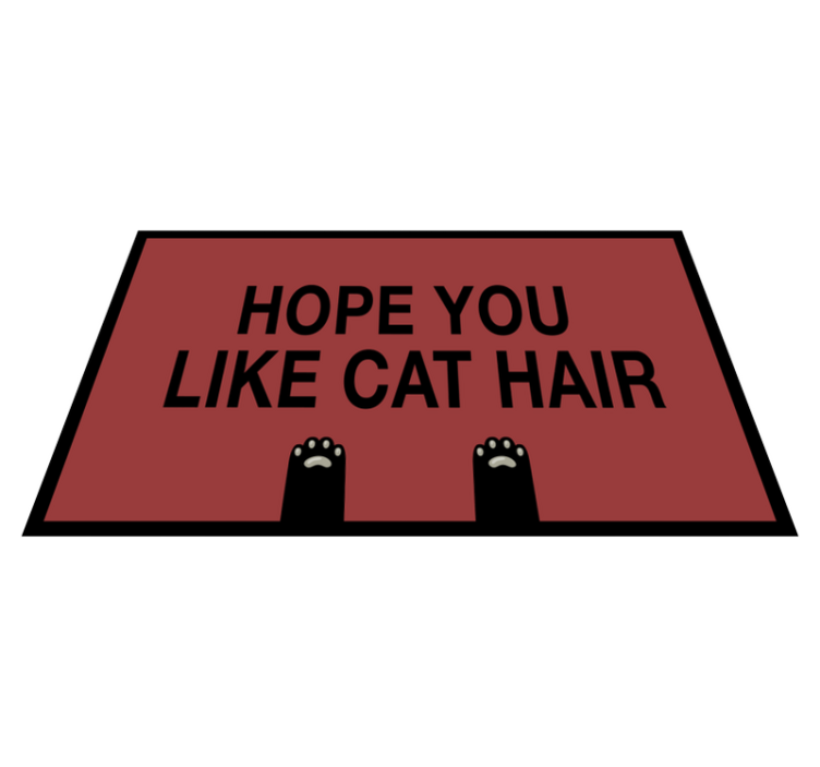 Tapis vinyle citation humour poils de chat - TenStickers