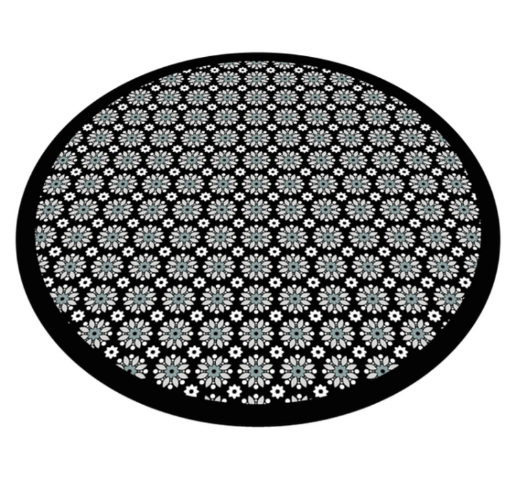 Tapis vinyle fleurs et plantes motif rond floral - TenStickers