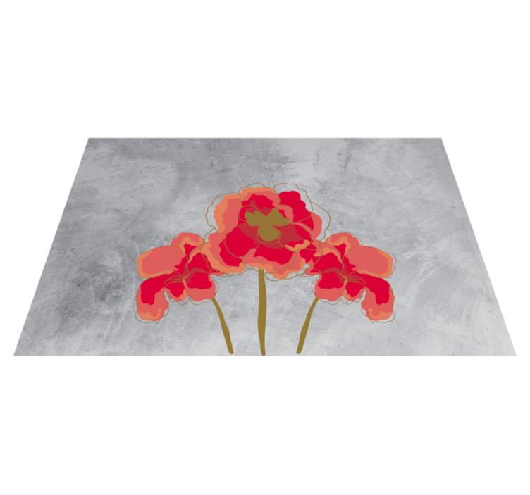 Tapis vinyle fleurs et plantes trio de fleurs - TenStickers