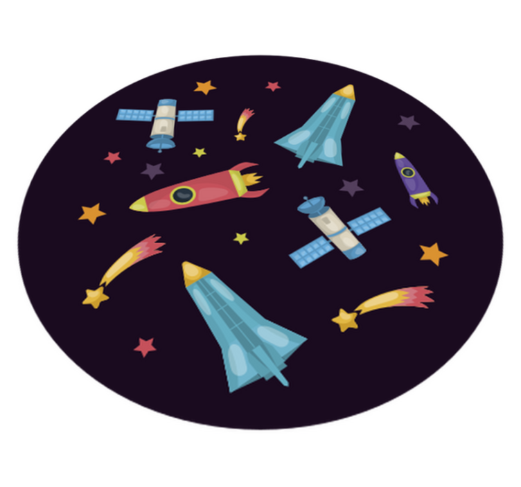 Tapis vinyle pour enfants exploration de vaisseaux spatiaux - TenStickers