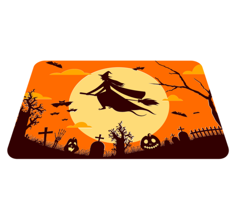 Tapis vinyle halloween silhouette halloween effrayante - TenStickers