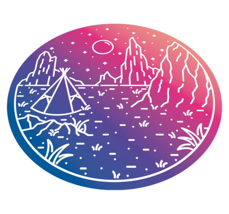 Tapis vinyle nature scène de nuit de camping - TenStickers