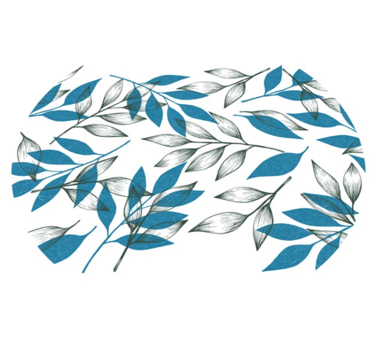 Tapis vinyle fleurs et plantes empreinte de feuilles - TenStickers