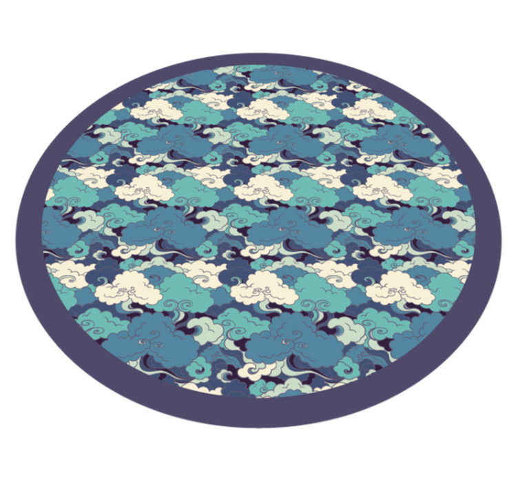 Tapis vinyle fleurs et plantes décor à motifs de nuages - TenStickers
