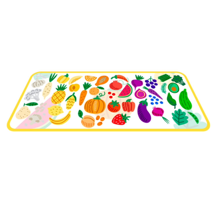 Tapis vinyle fleurs et plantes motif fruits colorés - TenStickers