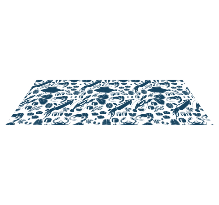 Tapis vinyle cuisine motif fruits de mer - TenStickers