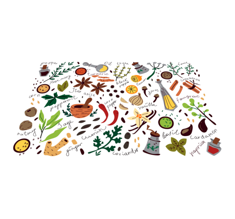 Tapis vinyle cuisine conception d'illustration d'épices - TenStickers