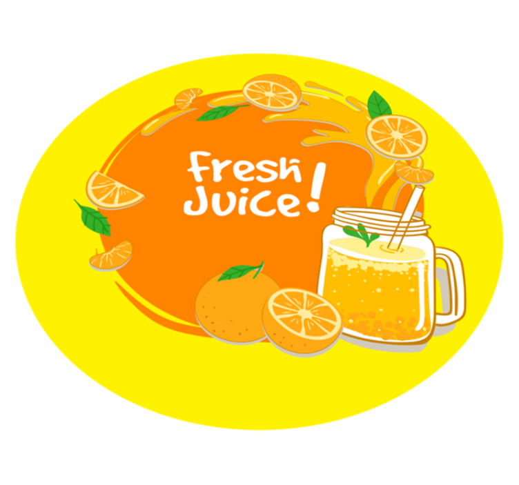 Tapis vinyle citation texte jus de fruits frais orange - TenStickers
