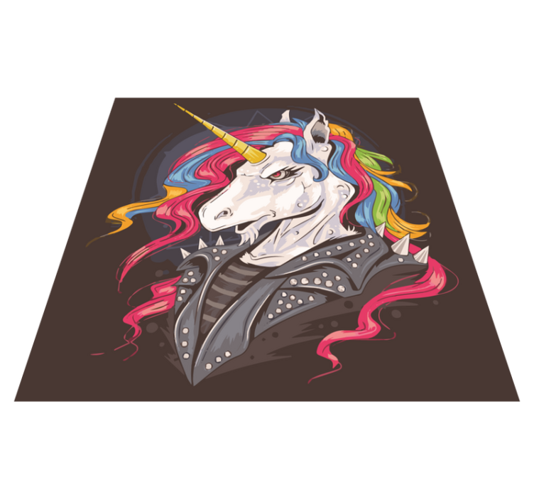 Tapis vinyle animal licorne punk - TenStickers
