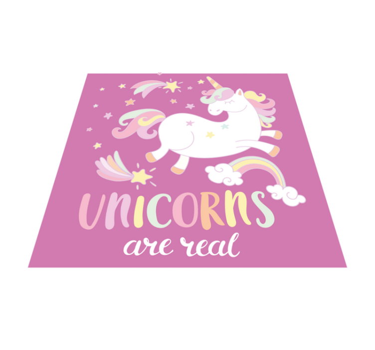Tapis vinyle pour enfants licornes vraie magie - TenStickers