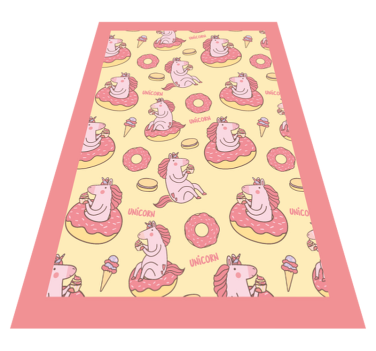 Tapis vinyle pour enfants modèle de beignet licorne - TenStickers