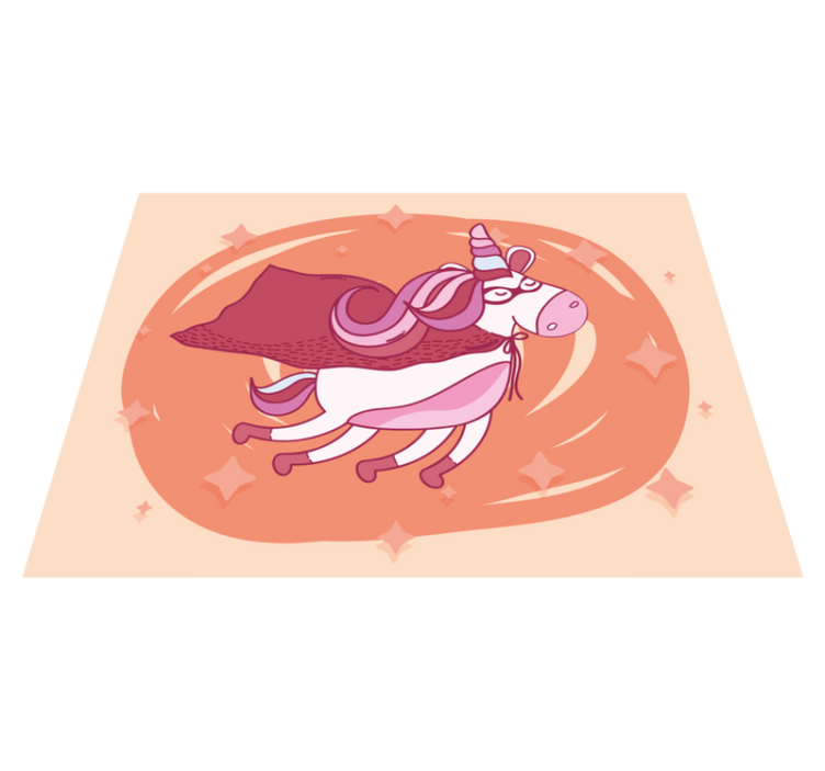 Tapis vinyle chambre bébé licorne super-héros - TenStickers