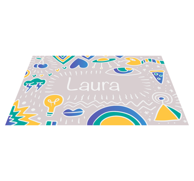 Tapis vinyle personnalisable multicolore prénom - TenStickers
