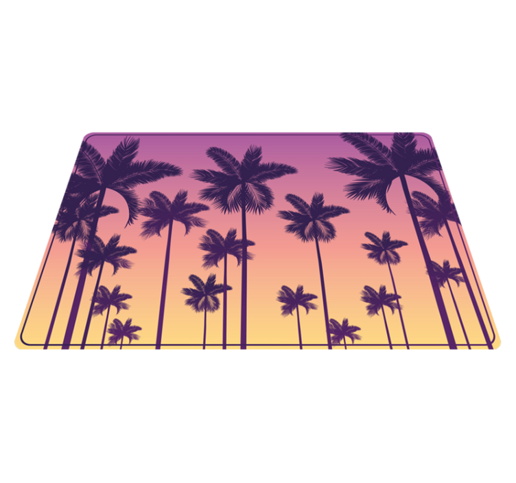 Tapis vinyle nature silhouette de coucher de soleil tropical - TenStickers