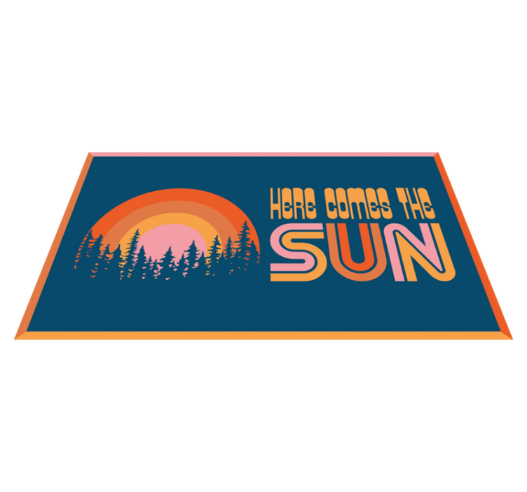 Tapis vinyle citation scène de silhouette de lever de soleil - TenStickers