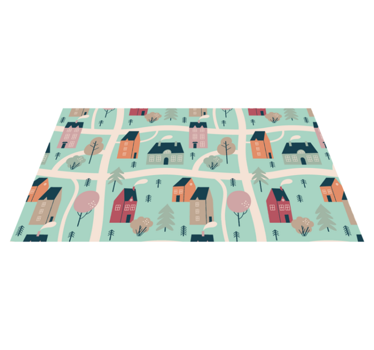 Tapis vinyle pour enfants village de jeux - TenStickers