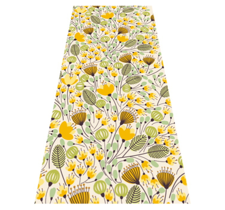Tapis vinyle vintage dessin florale jaune - TenStickers