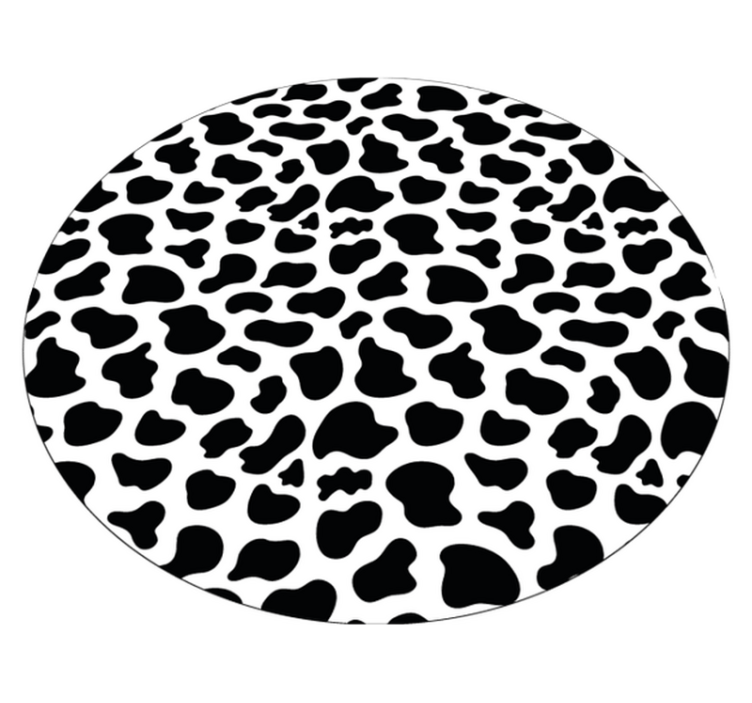 Tapis vinyle animal motif circulaire en peau de vache - TenStickers