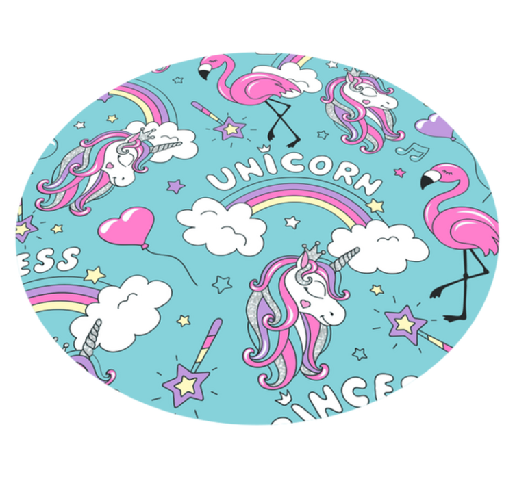 Tapis vinyle autres tapis cercle fantastique de licorne - TenStickers