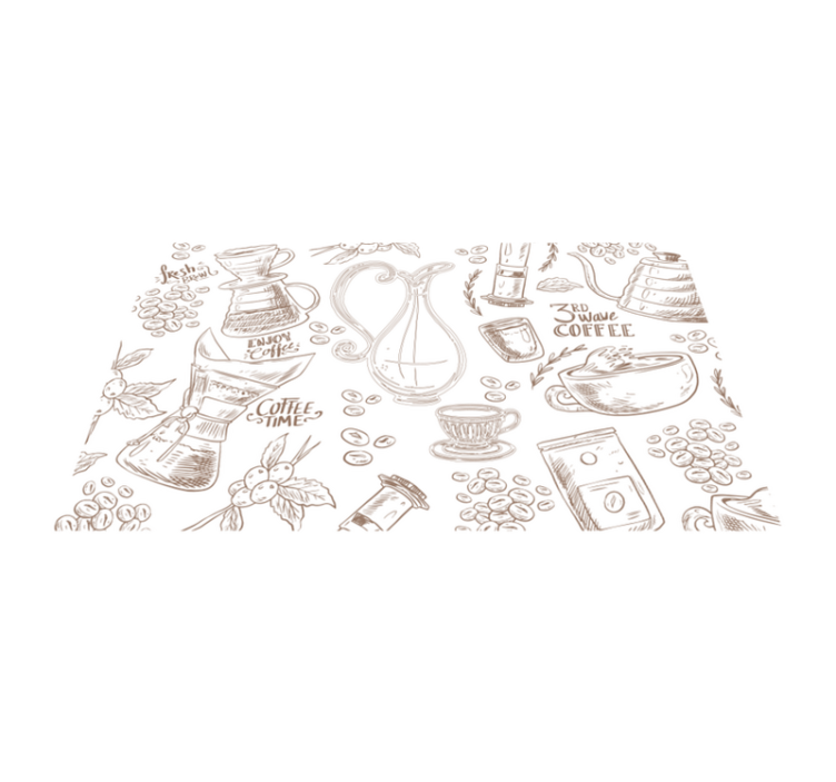 Tapis vinyle cuisine croquis de café - TenStickers