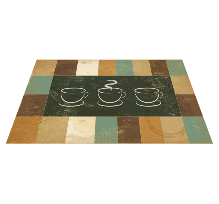 Tapis cuisine tasses à café fumantes - TenStickers