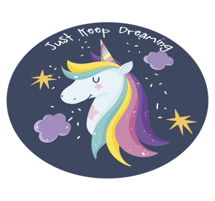 Tapis vinyle pour enfants continue de rêver licorne - TenStickers