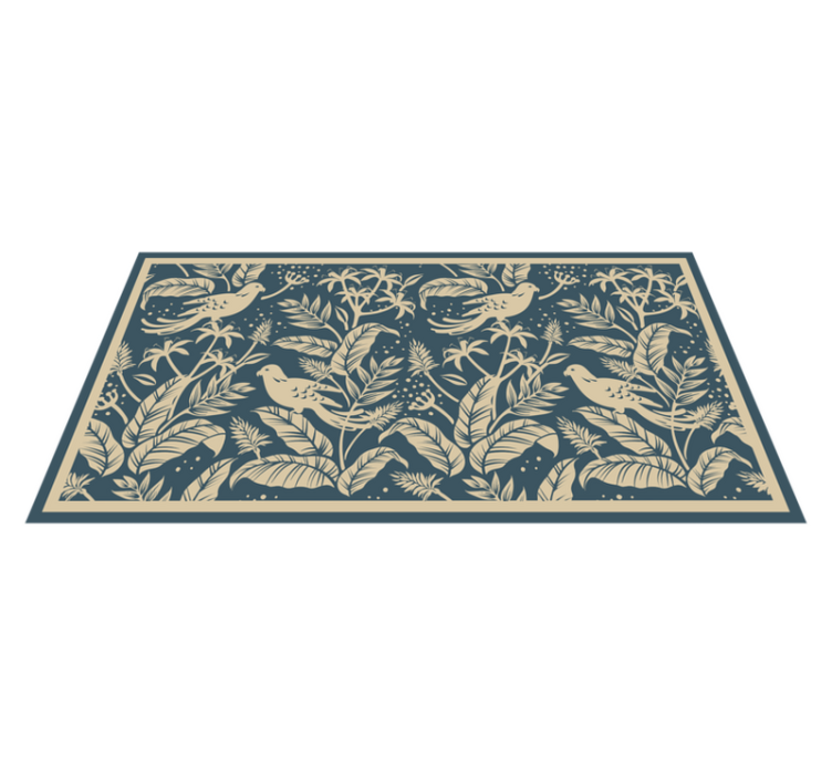 Tapis vinyle fleurs et plantes illustration d'oiseaux - TenStickers