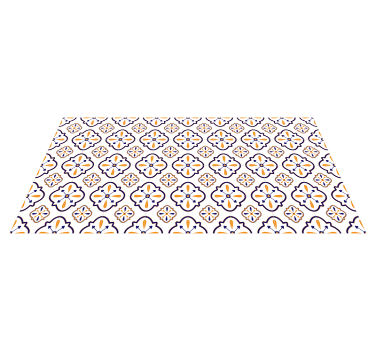 Tapis vinyle cuisine réplique de tuile florale - TenStickers