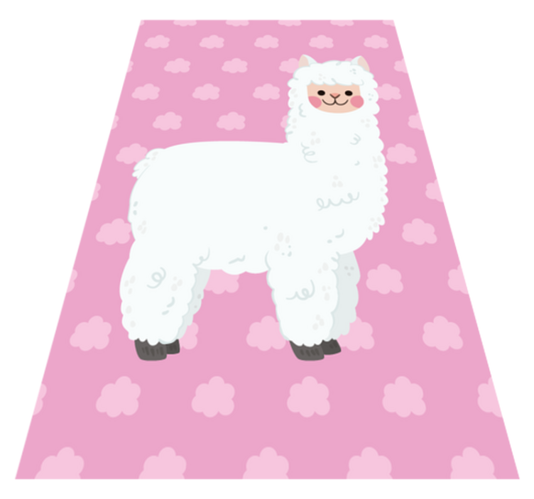 Tapis vinyle chambre bébé illustration de lama nuageux - TenStickers