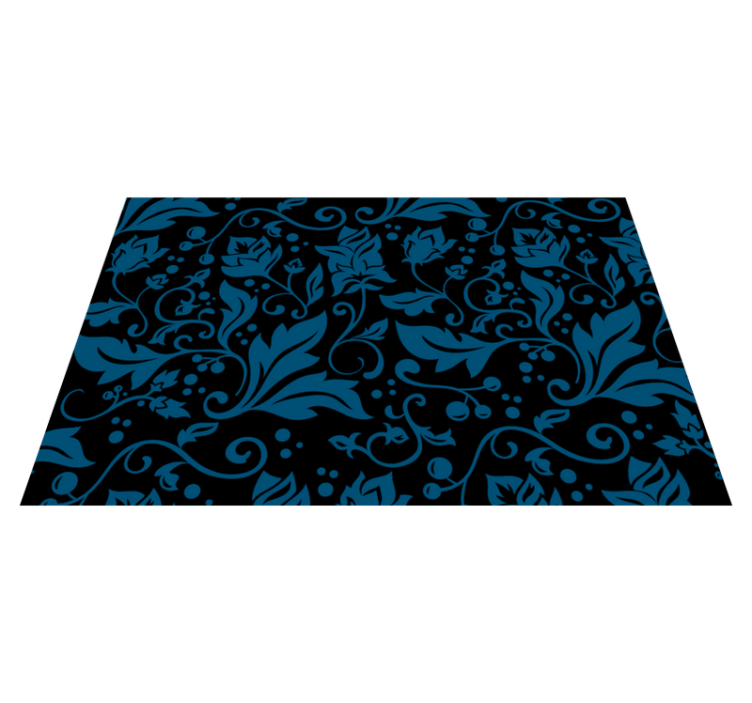 Tapis vinyle fleurs et plantes motif de tourbillon floral - TenStickers