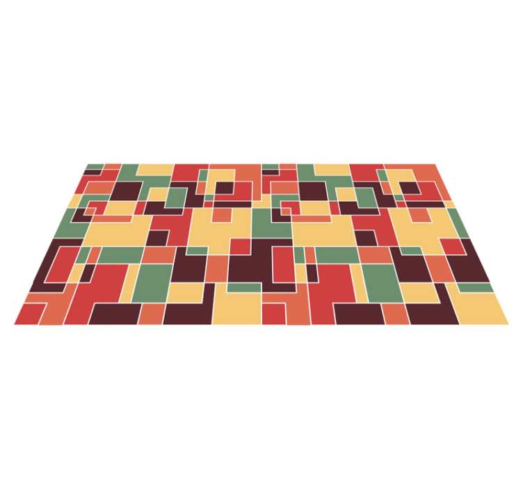 Tapis vinyle géométrique résumé coloré - TenStickers