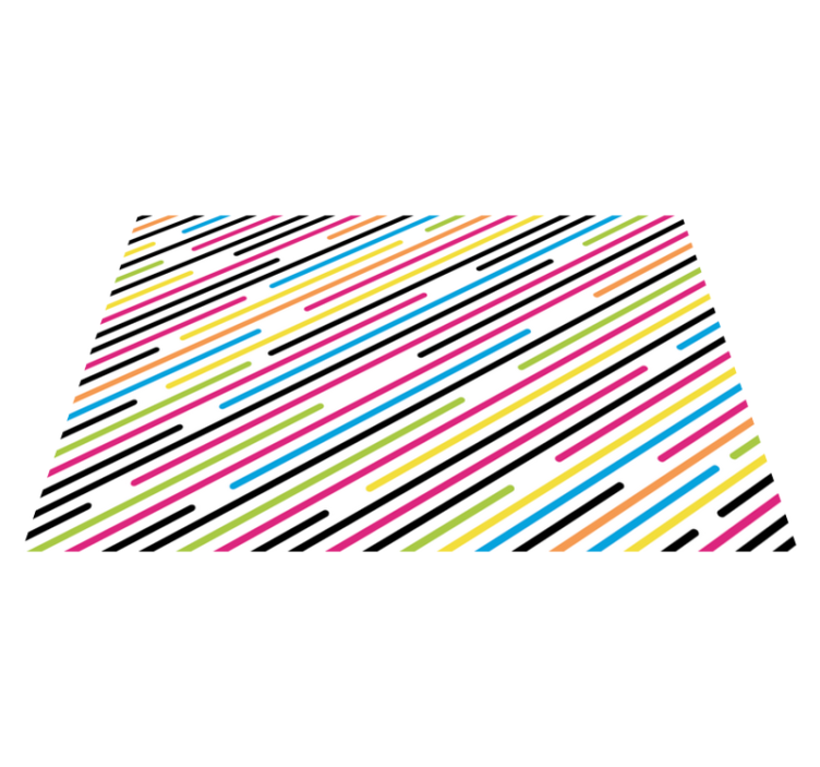 Tapis vinyle rayures lignes diagonales colorées - TenStickers