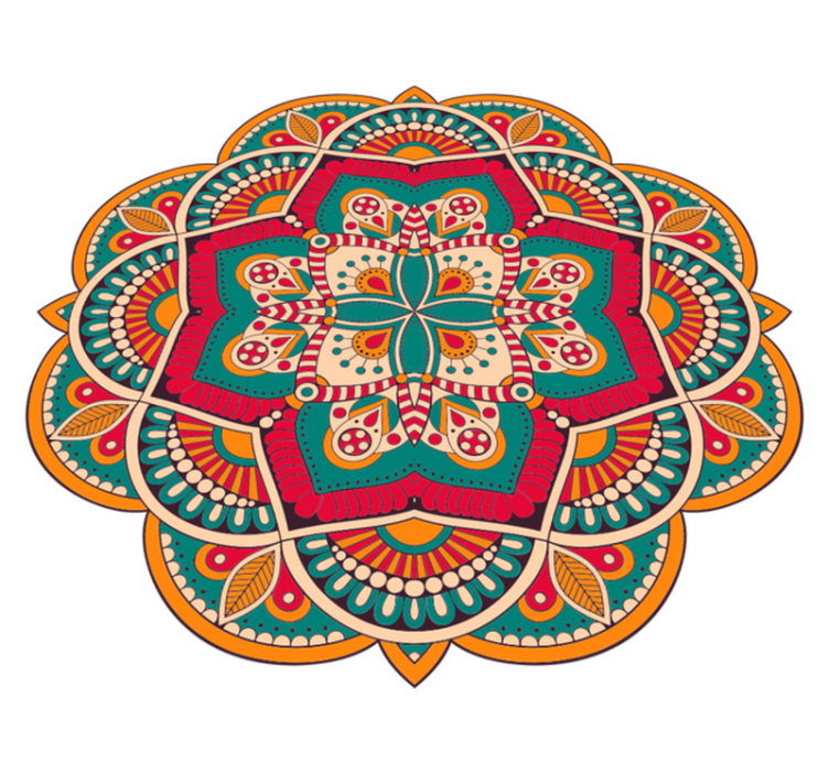 Tapis vinyle mandala design coloré et vivant - TenStickers
