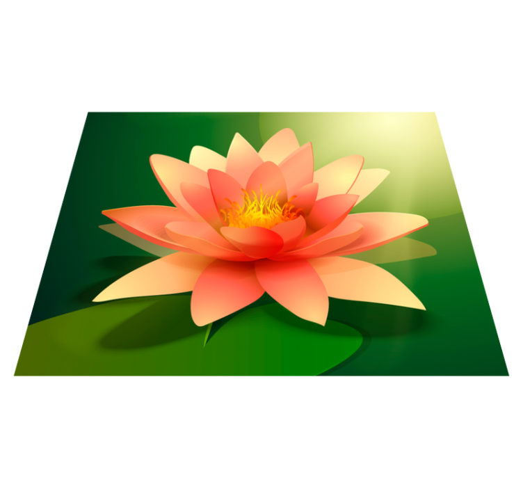 Tapis vinyle fleurs et plantes lotus en floraison - TenStickers
