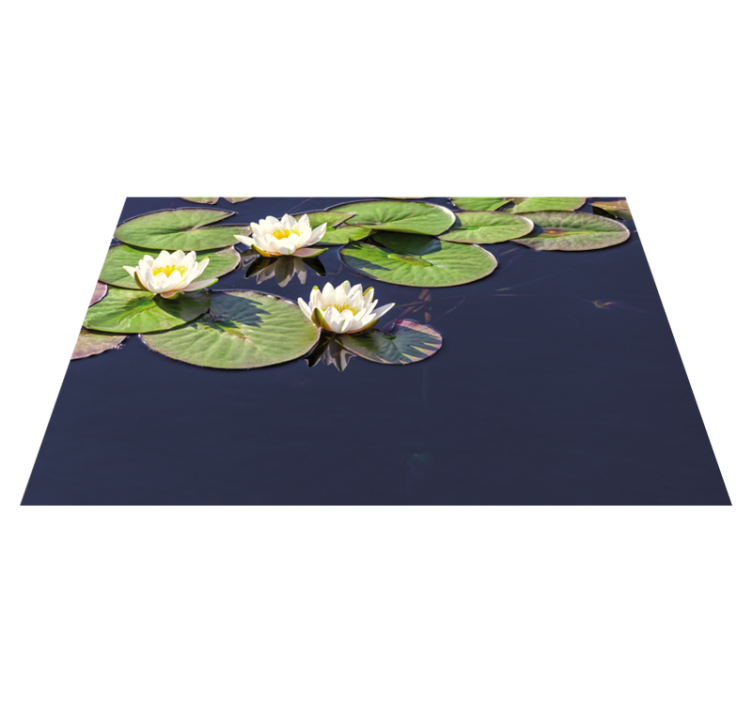 Tapis vinyle fleurs et plantes emblème de nénuphar - TenStickers