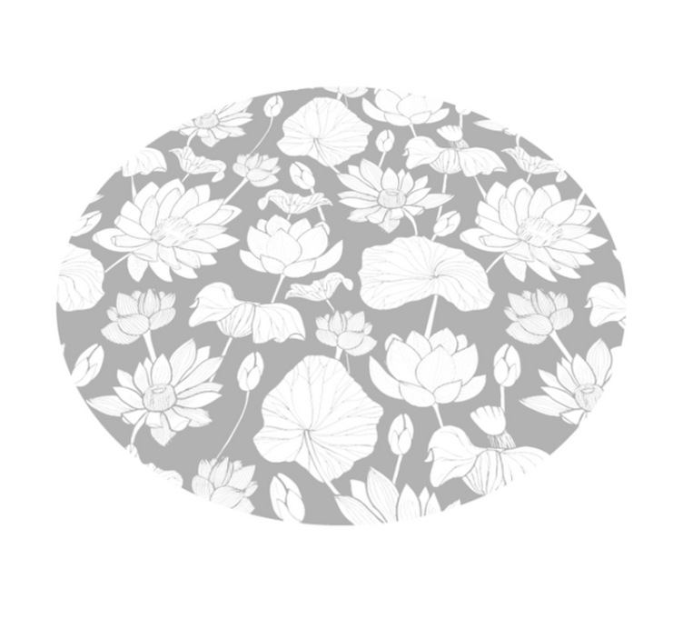Tapis vinyle fleurs et plantes floral monochrome - TenStickers