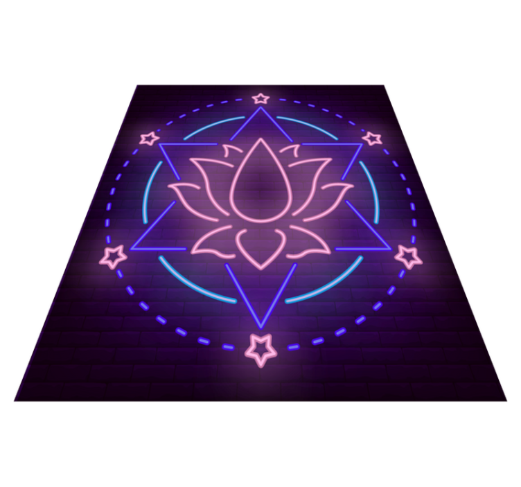 Tapis vinyle mandala motif mandala néon - TenStickers