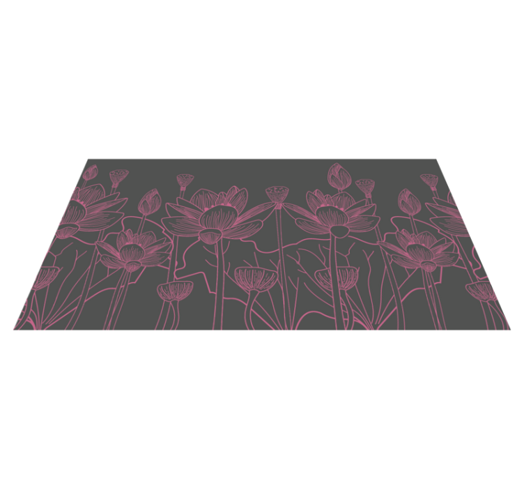 Tapis vinyle fleurs et plantes croquis de contour floral - TenStickers
