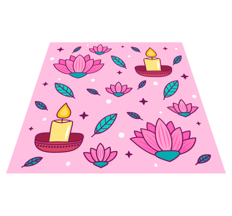 Tapis vinyle fleurs et plantes ambiance fleur de lotus - TenStickers