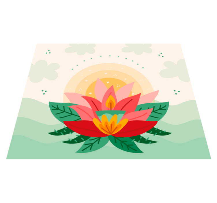Tapis vinyle fleurs et plantes illustration de lotus - TenStickers