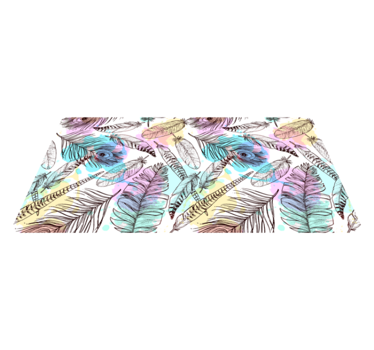 Tapis vinyle fleurs et plantes motif de plumes - TenStickers