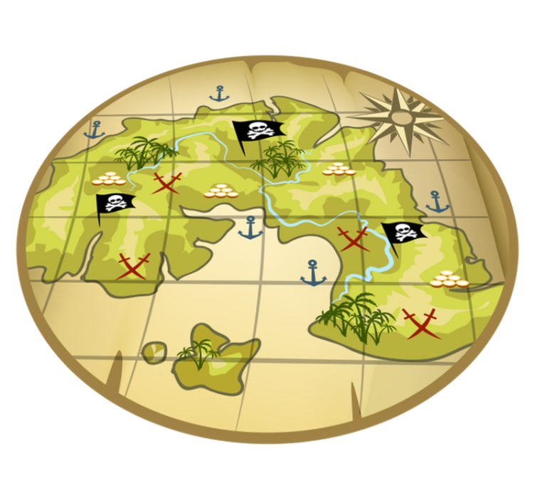 Tapis vinyle jeux aventure de chasse au trésor - TenStickers