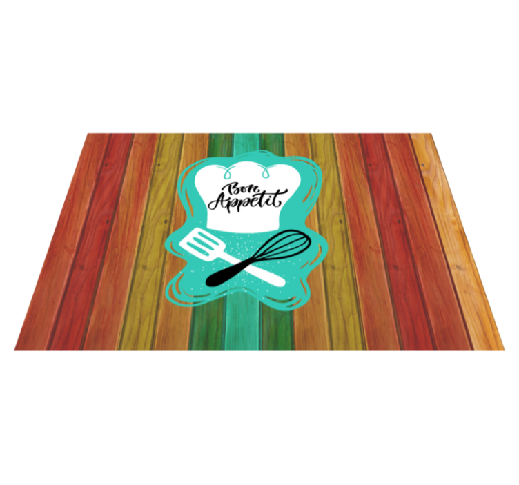 Tapis vinyle citation emblème de bon appétit - TenStickers