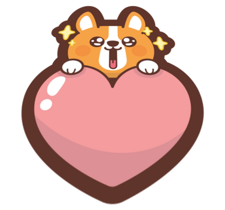 Tapis vinyle autres tapis illustration de coeur corgi - TenStickers