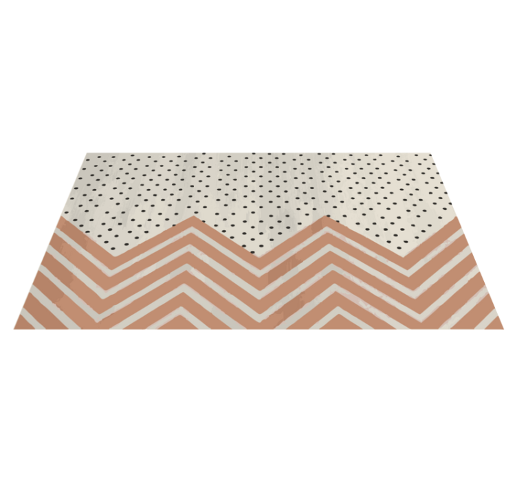 Tapis vinyle géométrique motif zigzag à pois - TenStickers