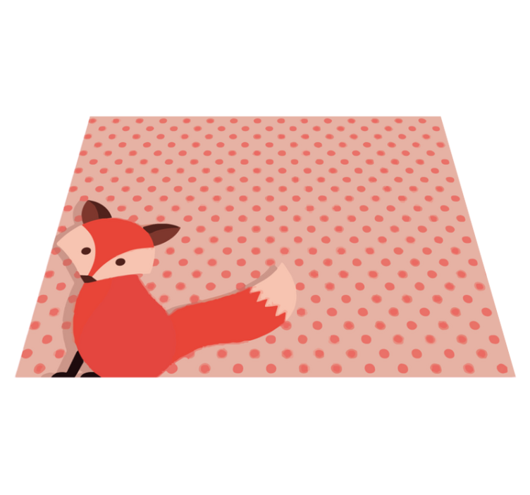 Tapis vinyle pour enfants renard à pois - TenStickers