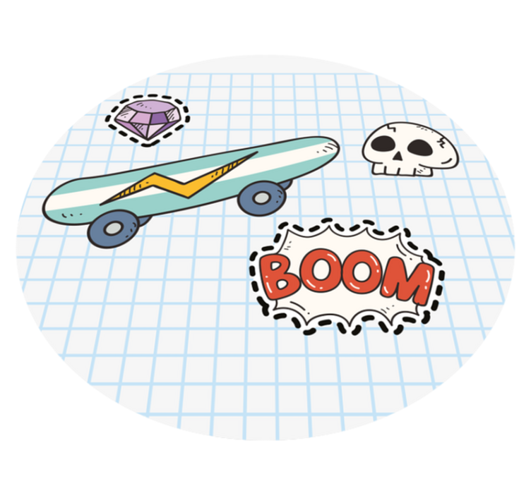 Tapis vinyle autres tapis illustration de skateboard comic - TenStickers