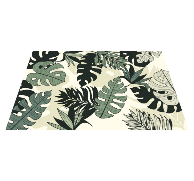 Tapis vinyle chambre Feuilles de monstera - TenStickers